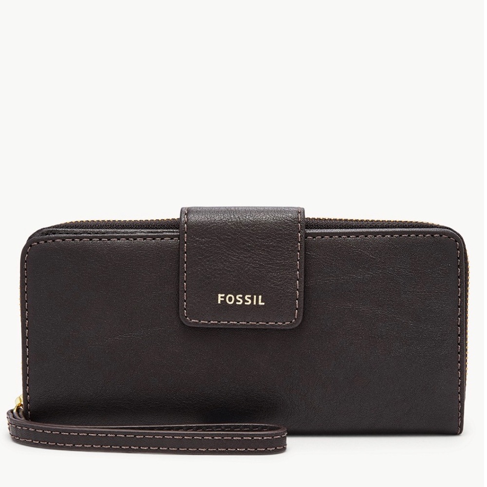 Fossil leather Zip Clutch